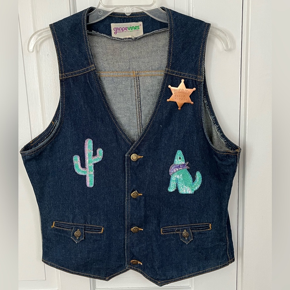 Women's Denim Vest - Black
